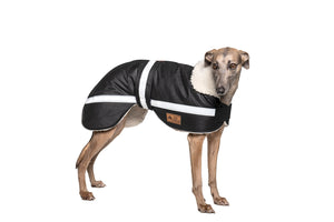 Whippet / Lurcher / Italian Greyhound Waterproof dog coat - Collar design - Reflective Strips