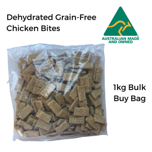 1 kg Bulk Buy Pack of Dehydrated Grain free chicken bites