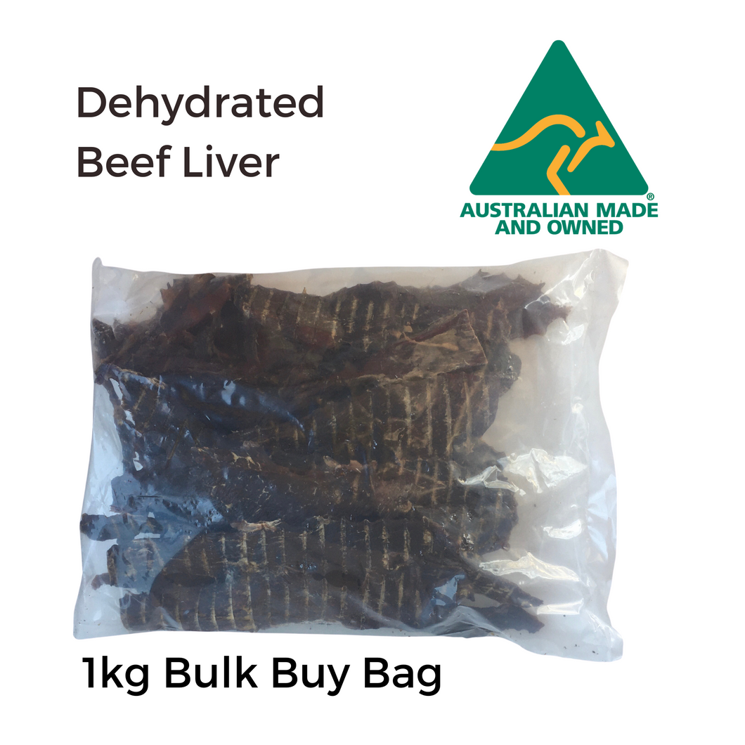1kg bulk buy pack of Dehydrated Beef Liver