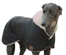 Load image into Gallery viewer, Grey Hound in Waterproof dog coat - collar design