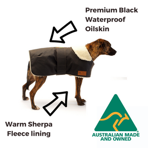 Waterproof Dog Coat  / Collar Design / Warm Sherpa Fleece Lining