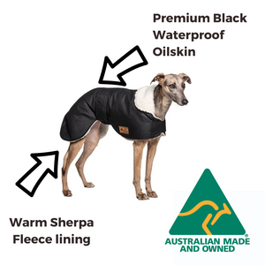 Lightweight Waterproof Dog Coat / Italian Greyhound, Whippet & Lurcher Designs / Cool Cotton Lining